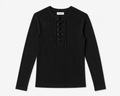 Laced Up Henley (Black)