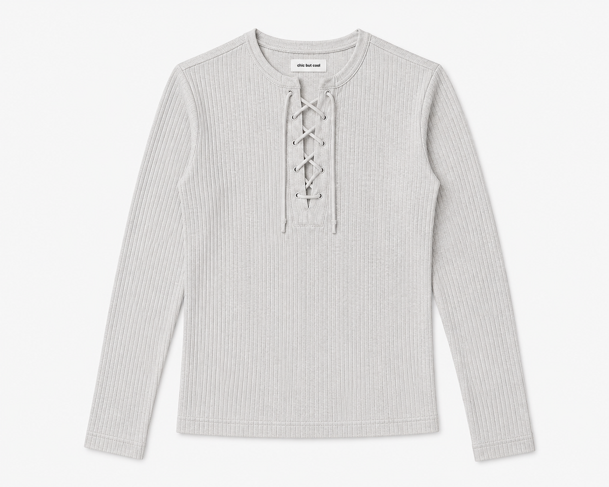 Laced Up Henley (Grey)